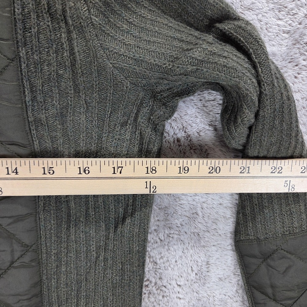 Barbour Sporting Zip Knit Wool Jacket Green Quilted Equestrian Womens Medium - Picture 3 of 13